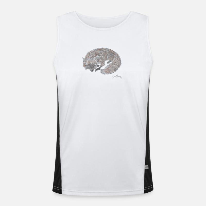 Der Fuchs schläft Funktionelles Kontrast-Tank Top für Männer 