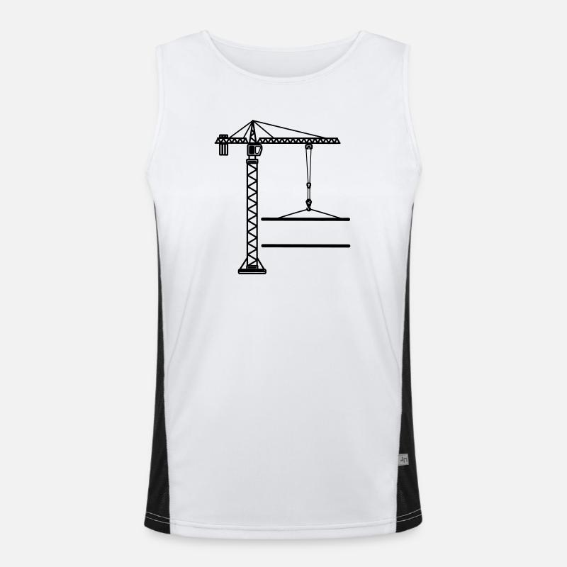 Construction crane banner logo Men's Functional Contrast Tank Top 