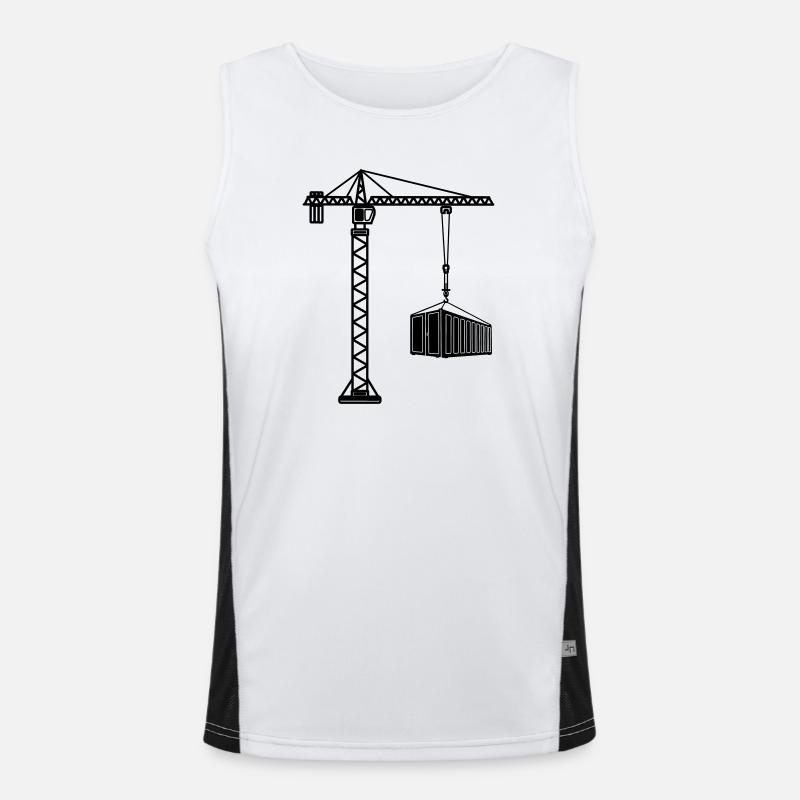 Baukran mit Seecontainer Funktionelles Kontrast-Tank Top für Männer 