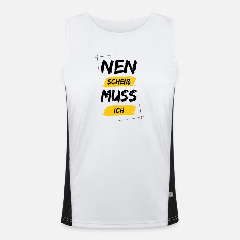 Nen scheiß muss ich Funktionelles Kontrast-Tank Top für Männer 