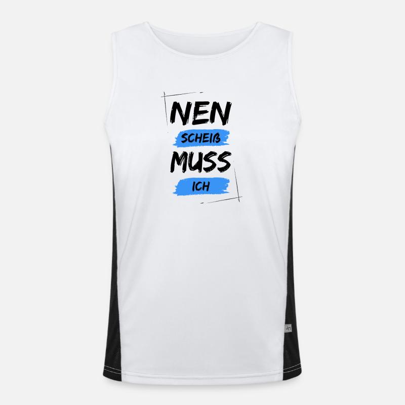 Nen scheiß muss ich Funktionelles Kontrast-Tank Top für Männer 