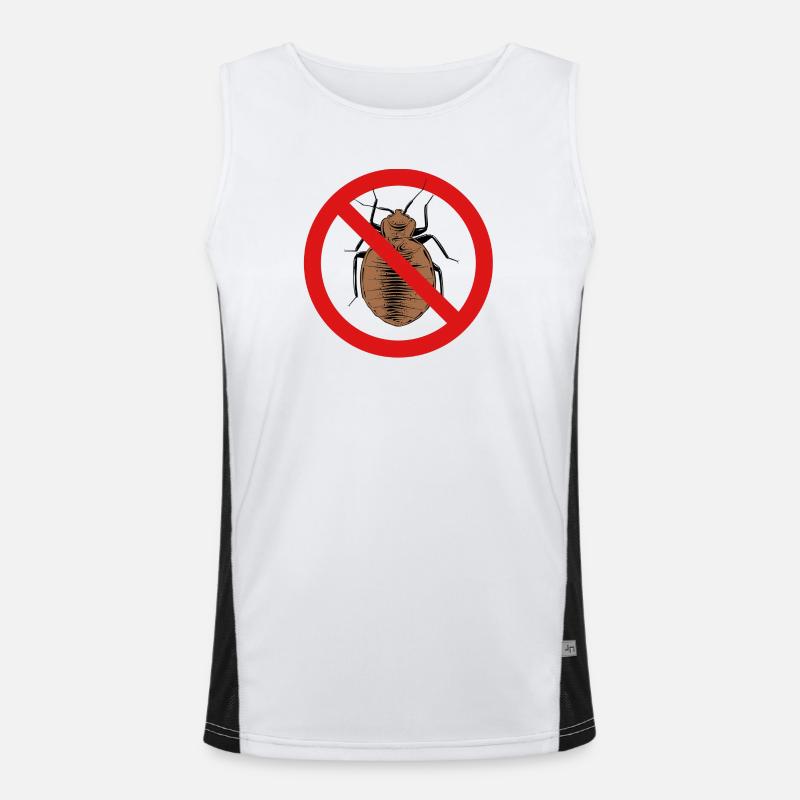 bed bug, bed bug - Men's Functional Contrast Tank Top  - white/black