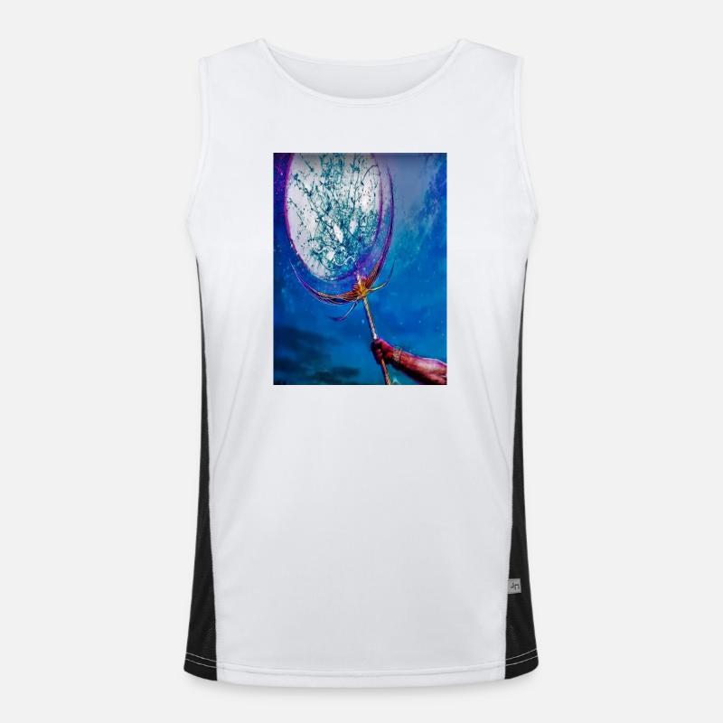 Blauer Traumfänger Netz Funktionelles Kontrast-Tank Top für Männer 