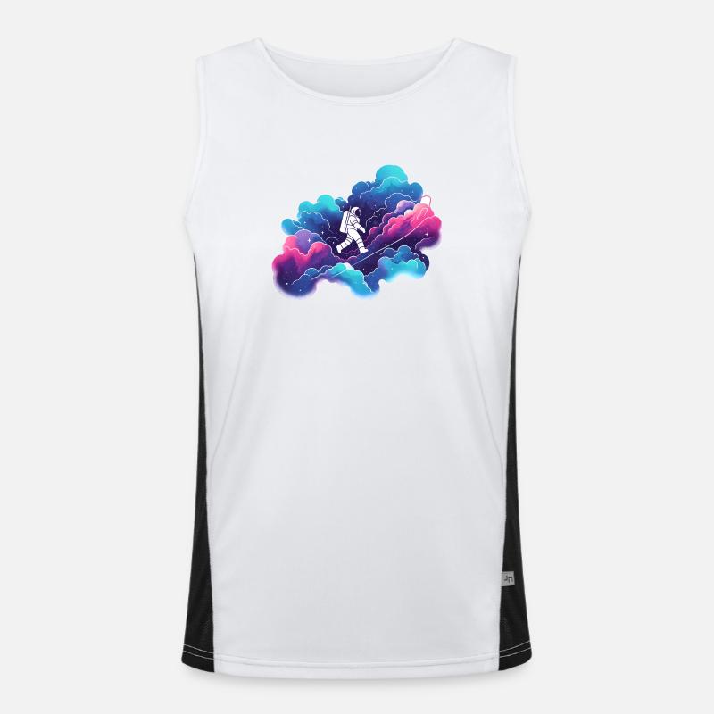 Astronaute dans la nébuleuse colorée : randonnée dans l’espace Débardeur respirant contrasté Homme 