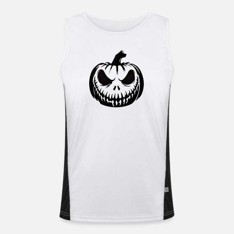 Kürbis Geist Halloween Funktionelles Kontrast-Tank Top für Männer 