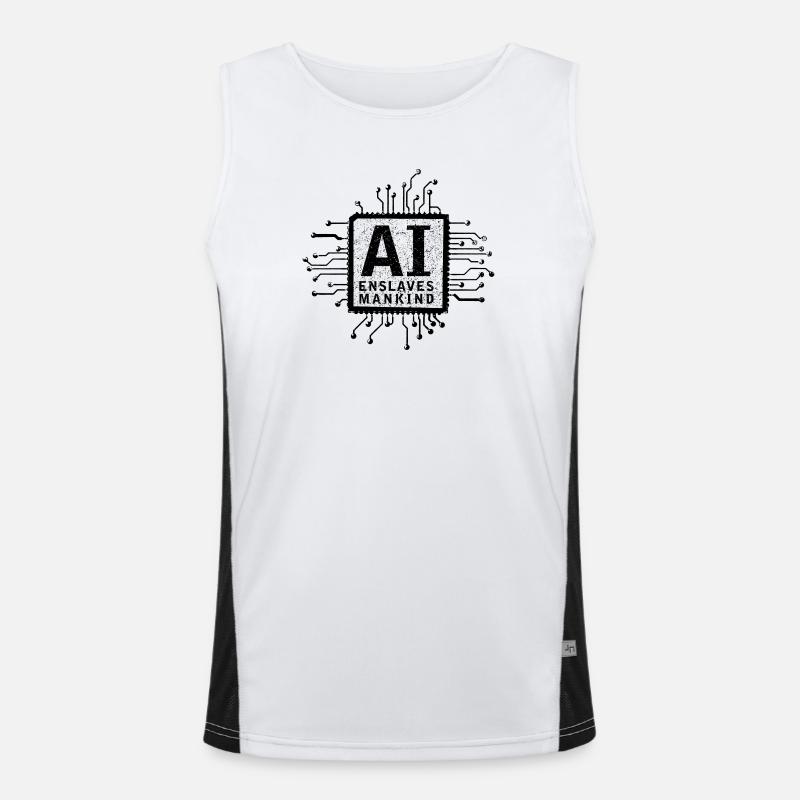 artificial intelligence black Funktionelles Kontrast-Tank Top für Männer 