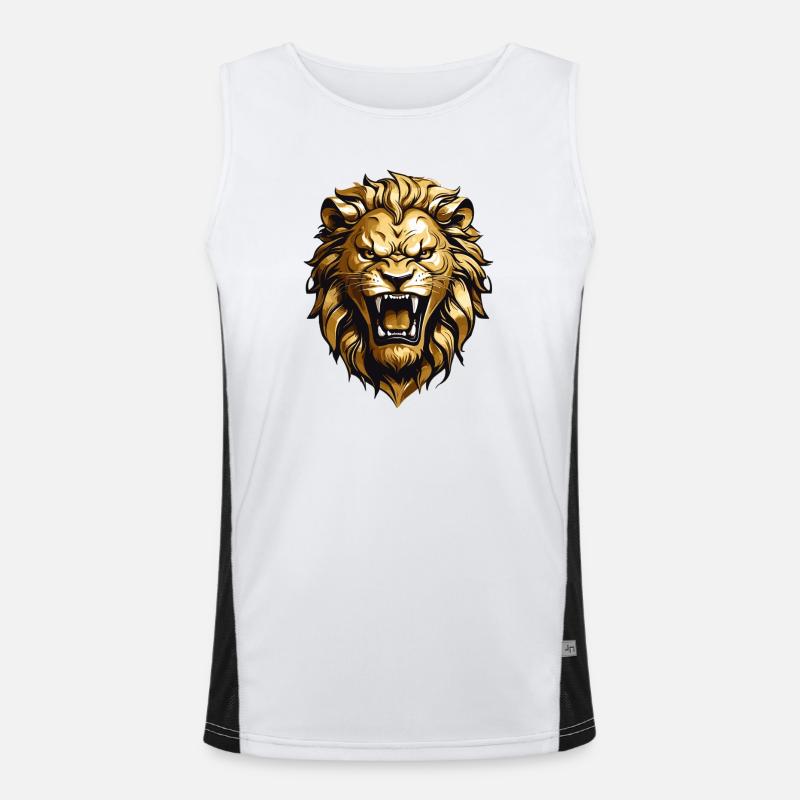 King Löwe Funktionelles Kontrast-Tank Top für Männer 