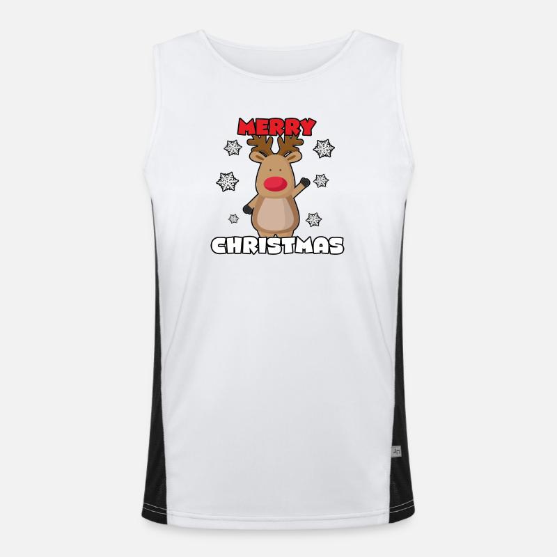 Weihnachts-Elch Funktionelles Kontrast-Tank Top für Männer 