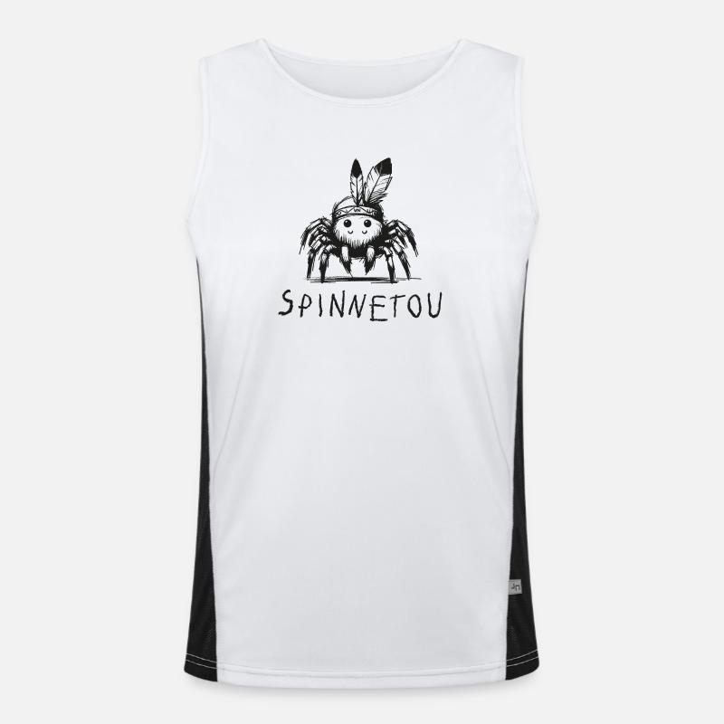 spinnetou wortspiel spinne lustig winnetou Funktionelles Kontrast-Tank Top für Männer 