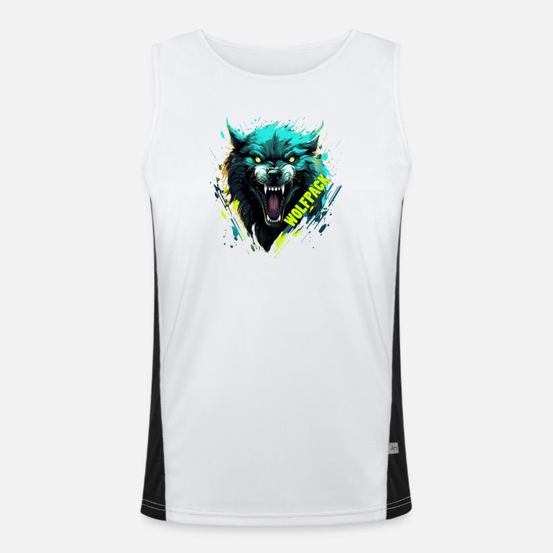 Neonwolf-Wolfsmaske Funktionelles Kontrast-Tank Top für Männer 