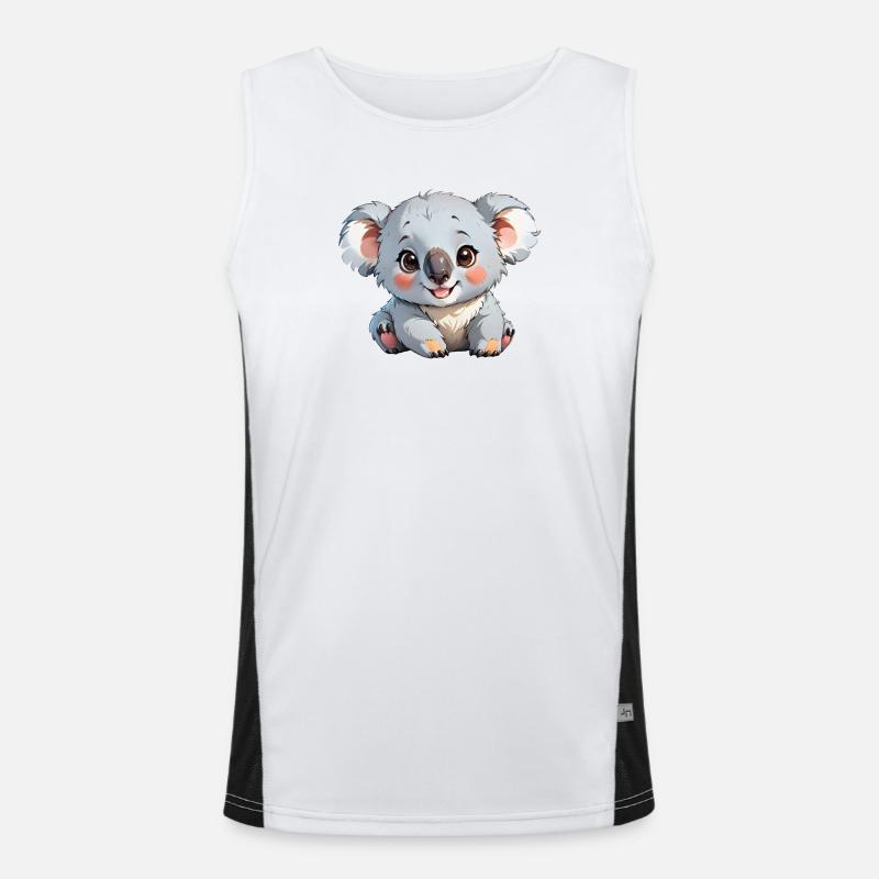 Cute Cartoon Koala Men's Functional Contrast Tank Top 