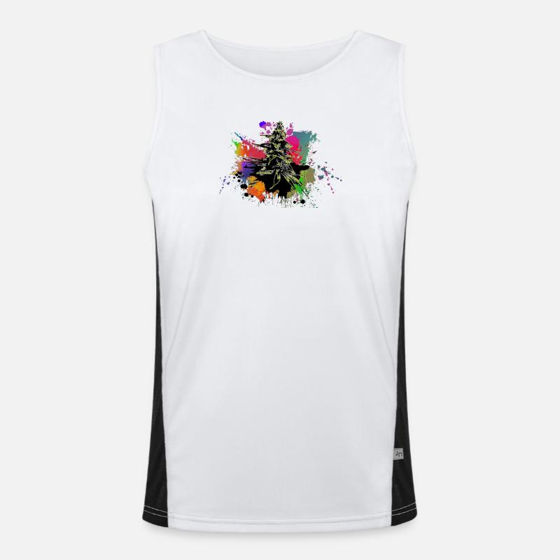 Farbspritzer Cannabis Graffiti Funktionelles Kontrast-Tank Top für Männer 