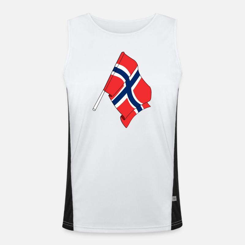 Flagge Norwegen Funktionelles Kontrast-Tank Top für Männer 