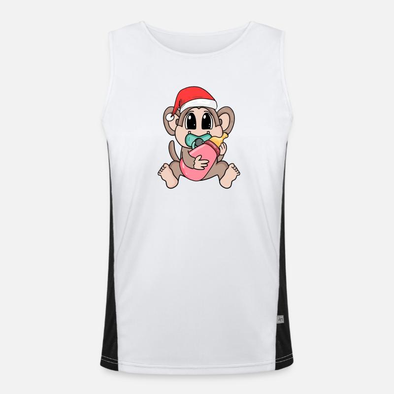 Singe bébé Noël Débardeur respirant contrasté Homme 