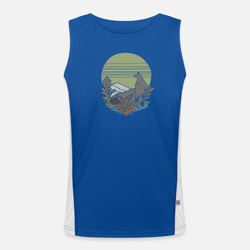 vintage wolf Funktionelles Kontrast-Tank Top für Männer 
