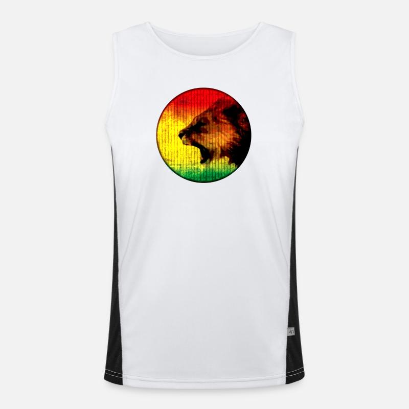 Lion d’Afrique aux couleurs rasta Débardeur respirant contrasté Homme 
