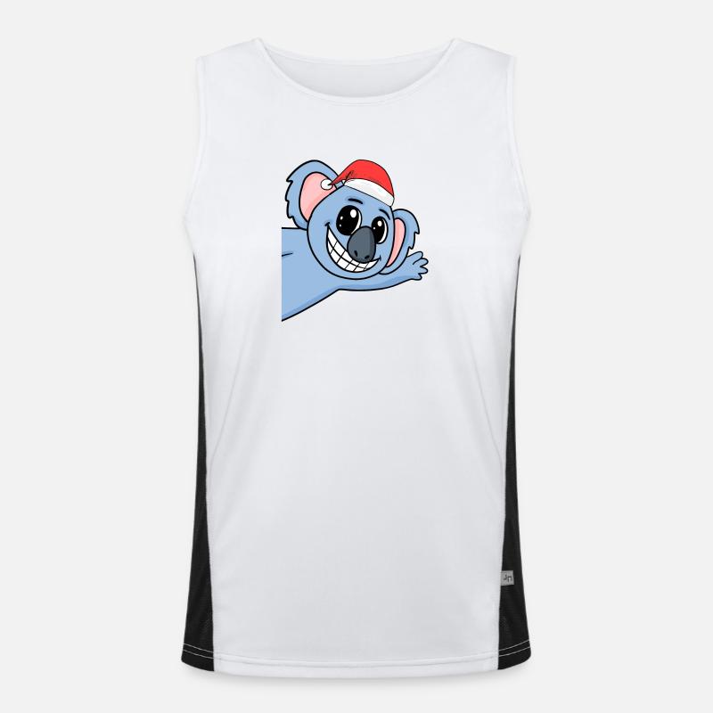 Koala Weihnachten Funktionelles Kontrast-Tank Top für Männer 