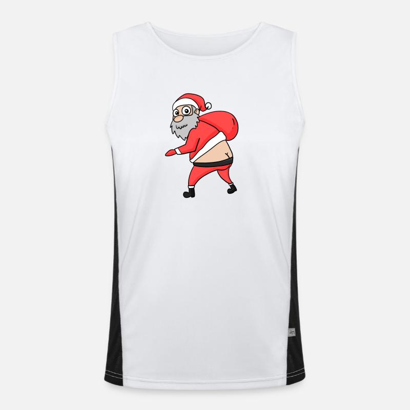 Weihnachtsmann Hintern Lustig Funktionelles Kontrast-Tank Top für Männer 