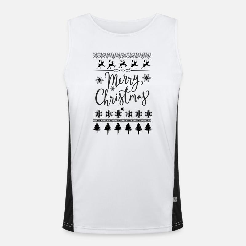 Merry Christmas Scripted Men's Functional Contrast Tank Top 
