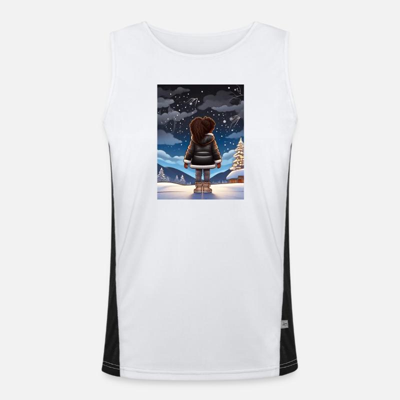 Winterträume unter Sternenhimmel Funktionelles Kontrast-Tank Top für Männer 
