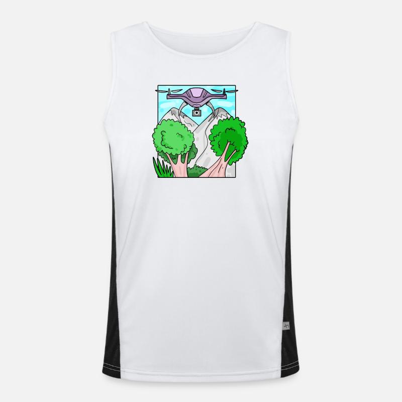 Drone Drone Drones - Men's Functional Contrast Tank Top  - white/black