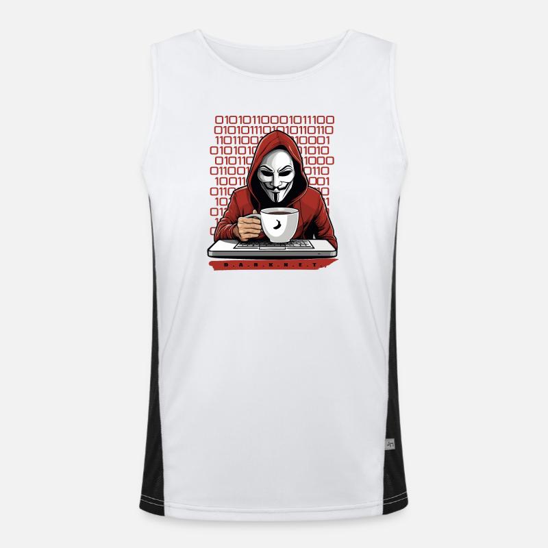 Anonymous Hacker - Men's Functional Contrast Tank Top  - white/black