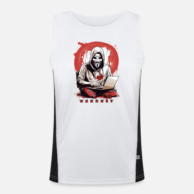 Anonymous Hacker - Men's Functional Contrast Tank Top  - white/black