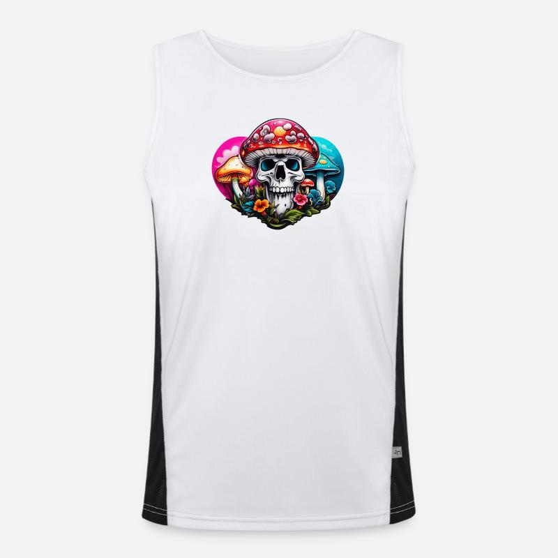 Skull Toadstool - Men's Functional Contrast Tank Top  - white/black