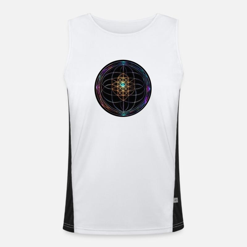 Metatron Scheiben Mandala Glow Funktionelles Kontrast-Tank Top für Männer 