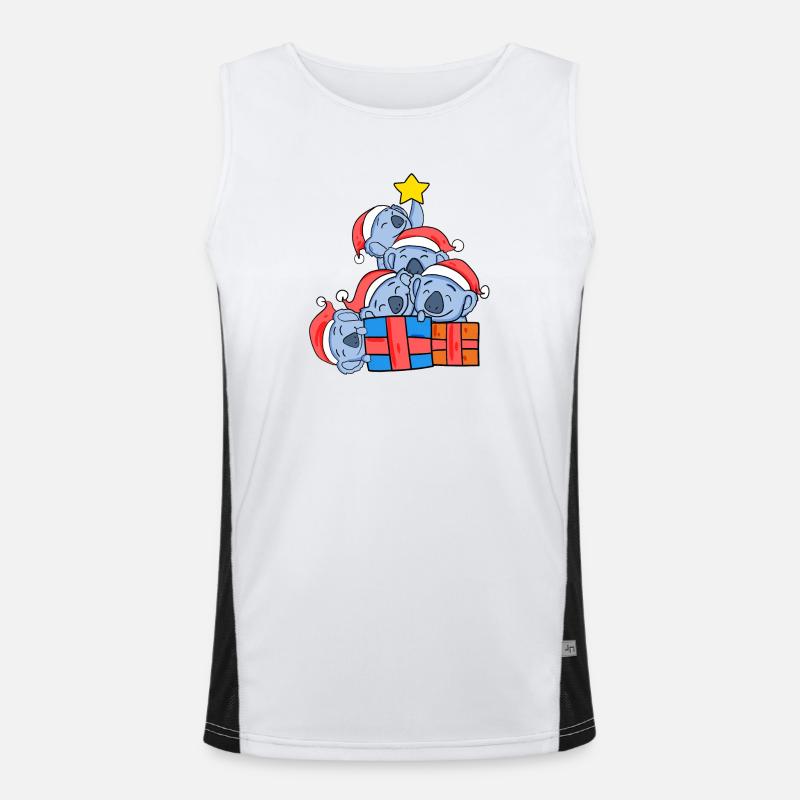 Koala Christmas Tree Christmas Men's Functional Contrast Tank Top 