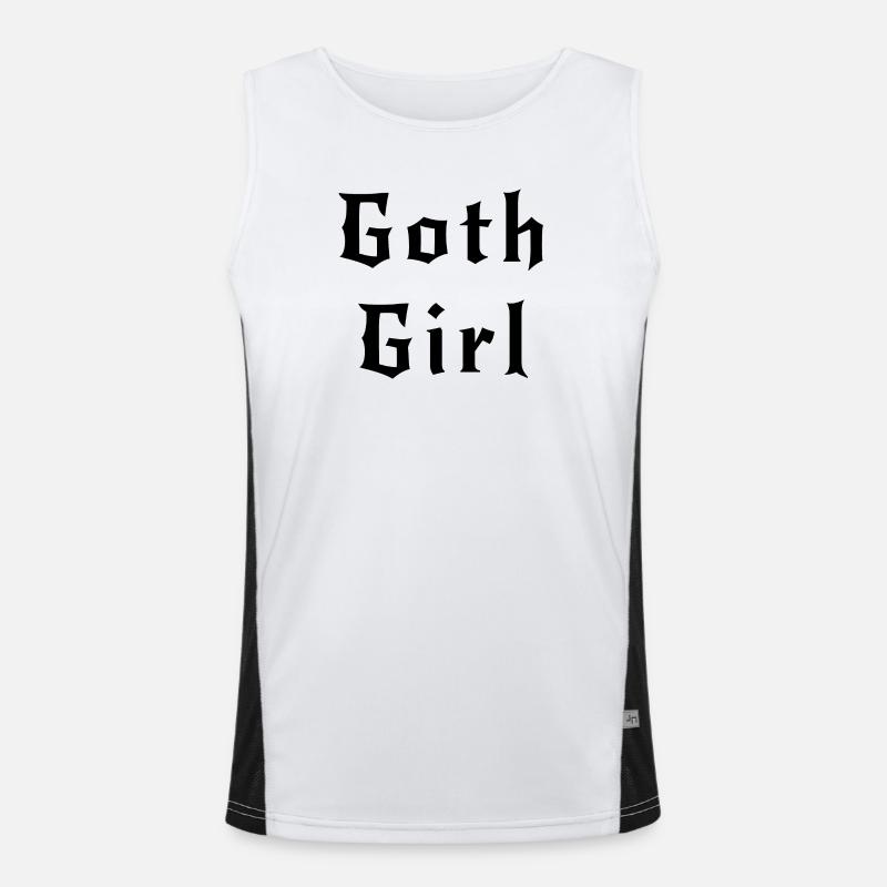 Gothic Mädchen schwarz Funktionelles Kontrast-Tank Top für Männer 