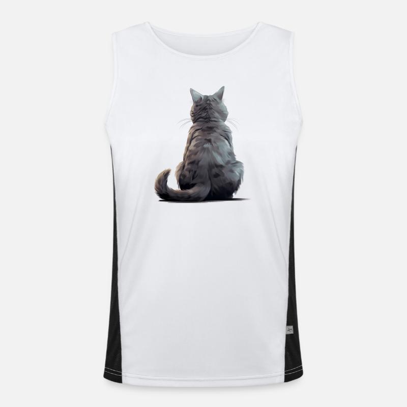 Chartreux Katze Funktionelles Kontrast-Tank Top für Männer 
