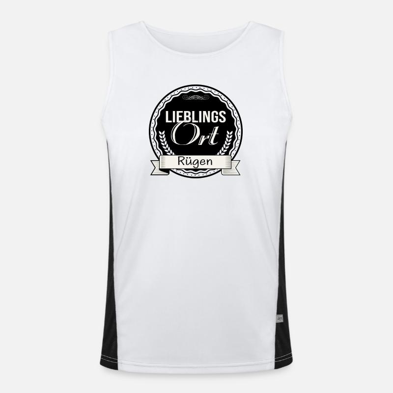 Lieblingsort Rügen Funktionelles Kontrast-Tank Top für Männer 