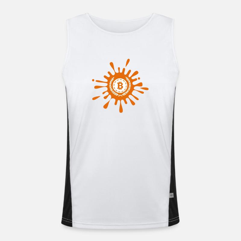 Bitcoin Crypto Cryptocurrency Splash Men's Functional Contrast Tank Top 
