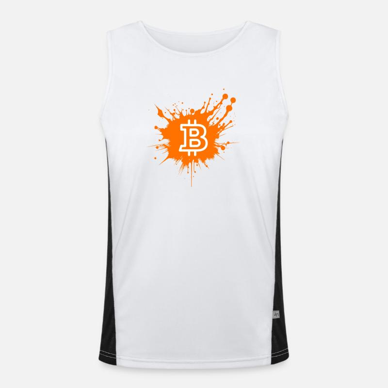 Bitcoin Crypto Cryptocurrency Splash Men's Functional Contrast Tank Top 