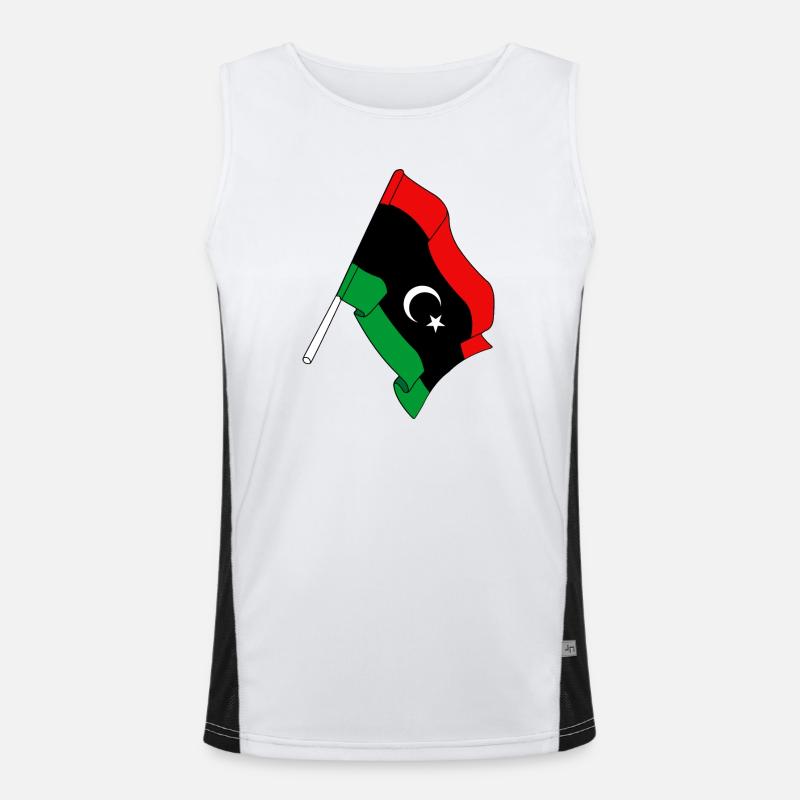 Flagge Libyen Funktionelles Kontrast-Tank Top für Männer 
