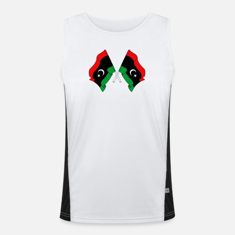 Two flags Libya Men's Functional Contrast Tank Top 