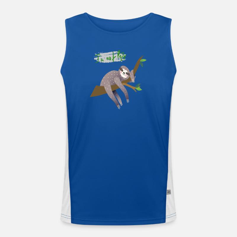 Faultier i'm not lazy Funktionelles Kontrast-Tank Top für Männer