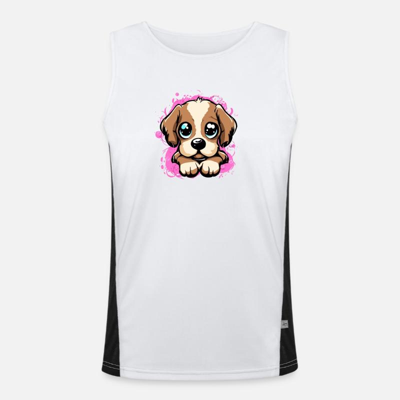 Cute Dog Funktionelles Kontrast-Tank Top für Männer 