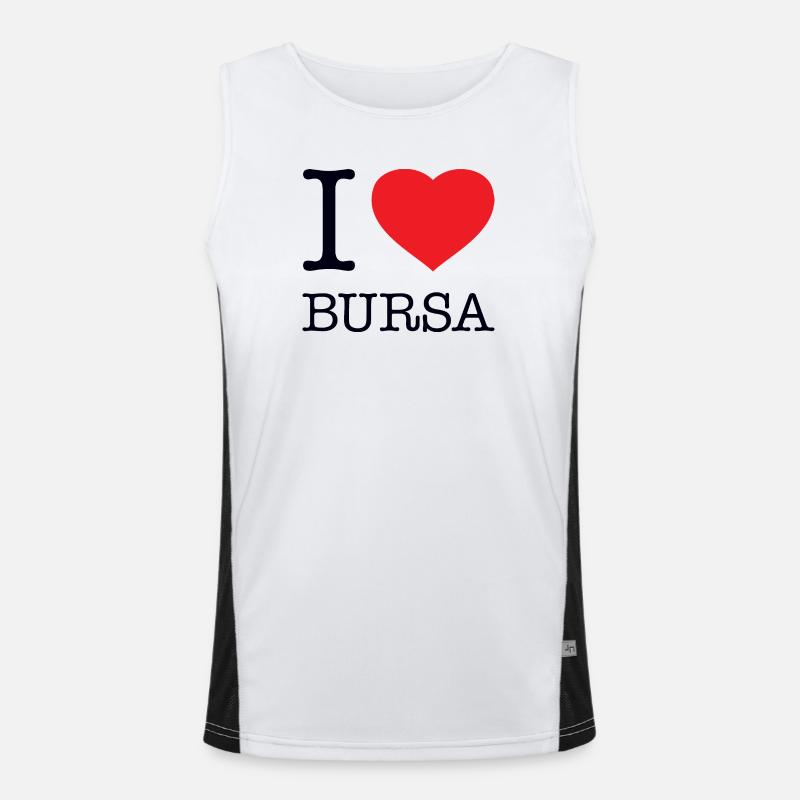 I LOVE BURSA Funktionelles Kontrast-Tank Top für Männer 