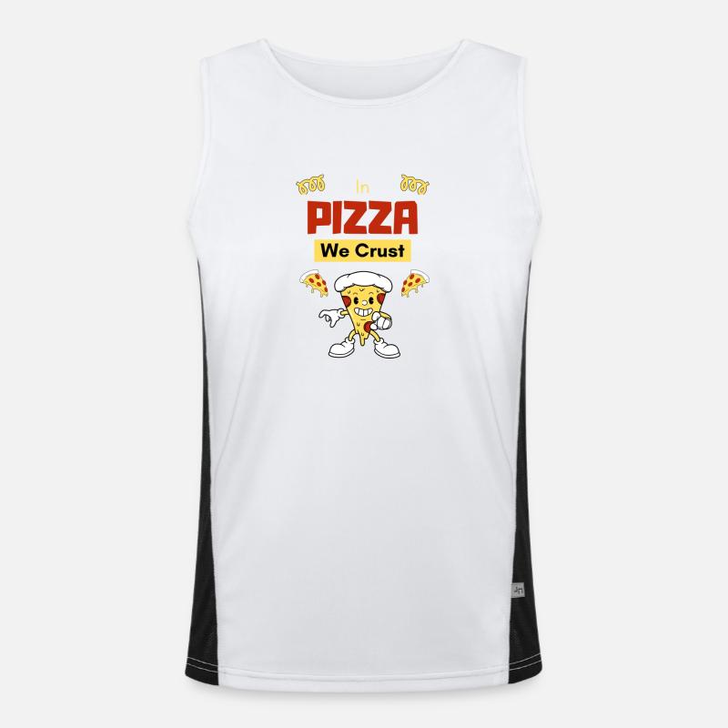 In der Pizza machen wir eine Kruste Funktionelles Kontrast-Tank Top für Männer 