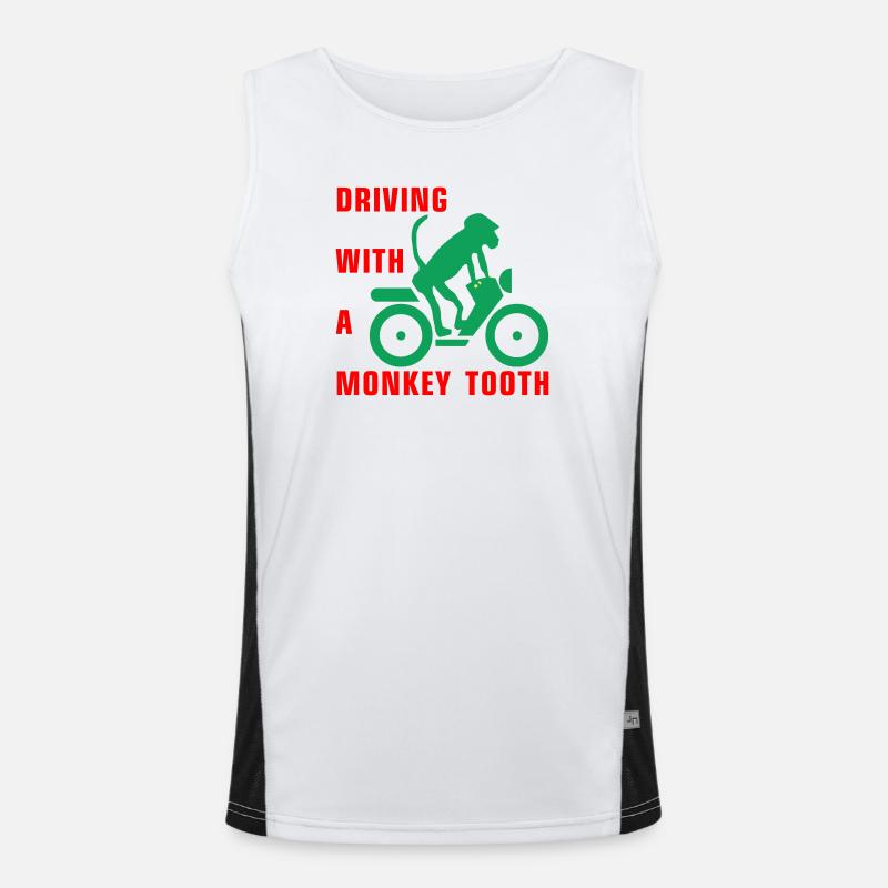 Driving with a monkey tooth - Affenzahn Funktionelles Kontrast-Tank Top für Männer 