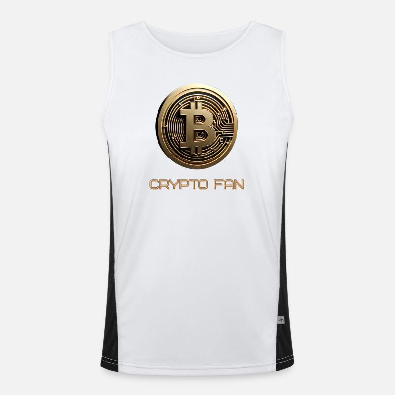 Bitcoin 3D Kryptowährung Funktionelles Kontrast-Tank Top für Männer 