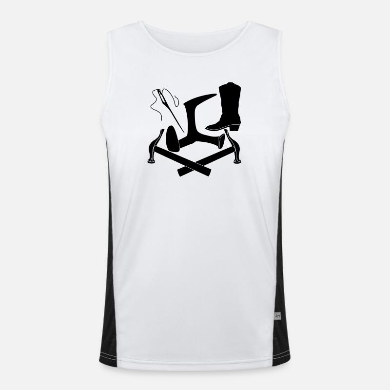 Shoemaker tool logo - Men's Functional Contrast Tank Top  - white/black