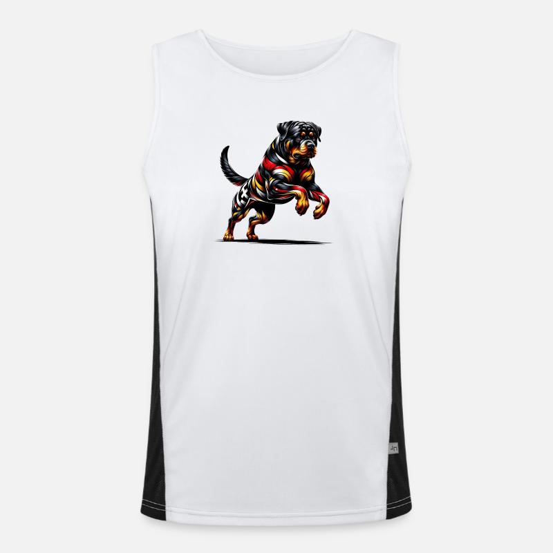 Drapeau Rottweiler, design allemand Débardeur respirant contrasté Homme 