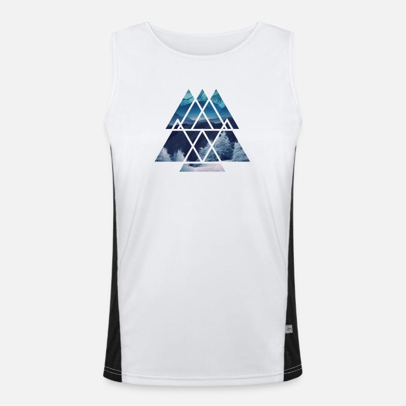 Azure Mountain Geometry Men's Functional Contrast Tank Top 