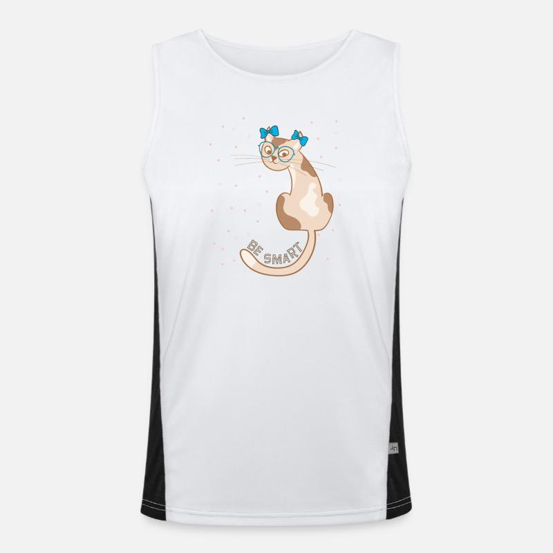 Cat, be smart Men's Functional Contrast Tank Top 