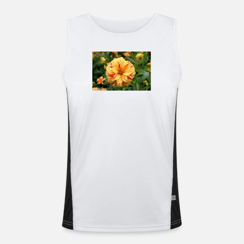 Dahlia, Fleur, Fleur, Jaune, Rouge Débardeur respirant contrasté Homme 
