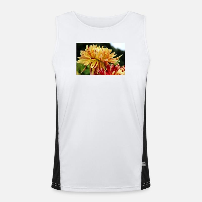 Dahlia fleur jaune, fleur Débardeur respirant contrasté Homme 