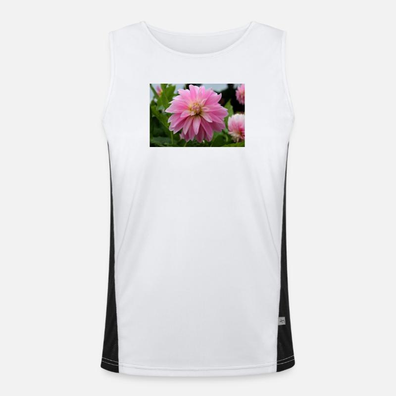Dahlia rose rose fleur, fleur Débardeur respirant contrasté Homme 